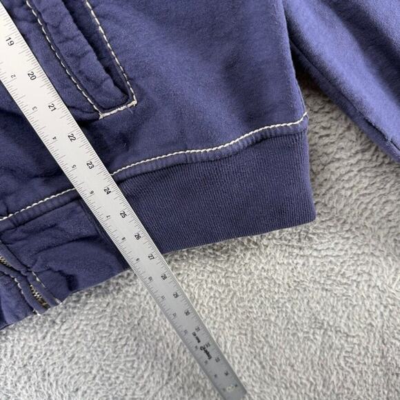 True Religion Track Jacket Men's 2XL Blue Sweatshirt Zip Up White Stitching Logo - Picture 3 of 10